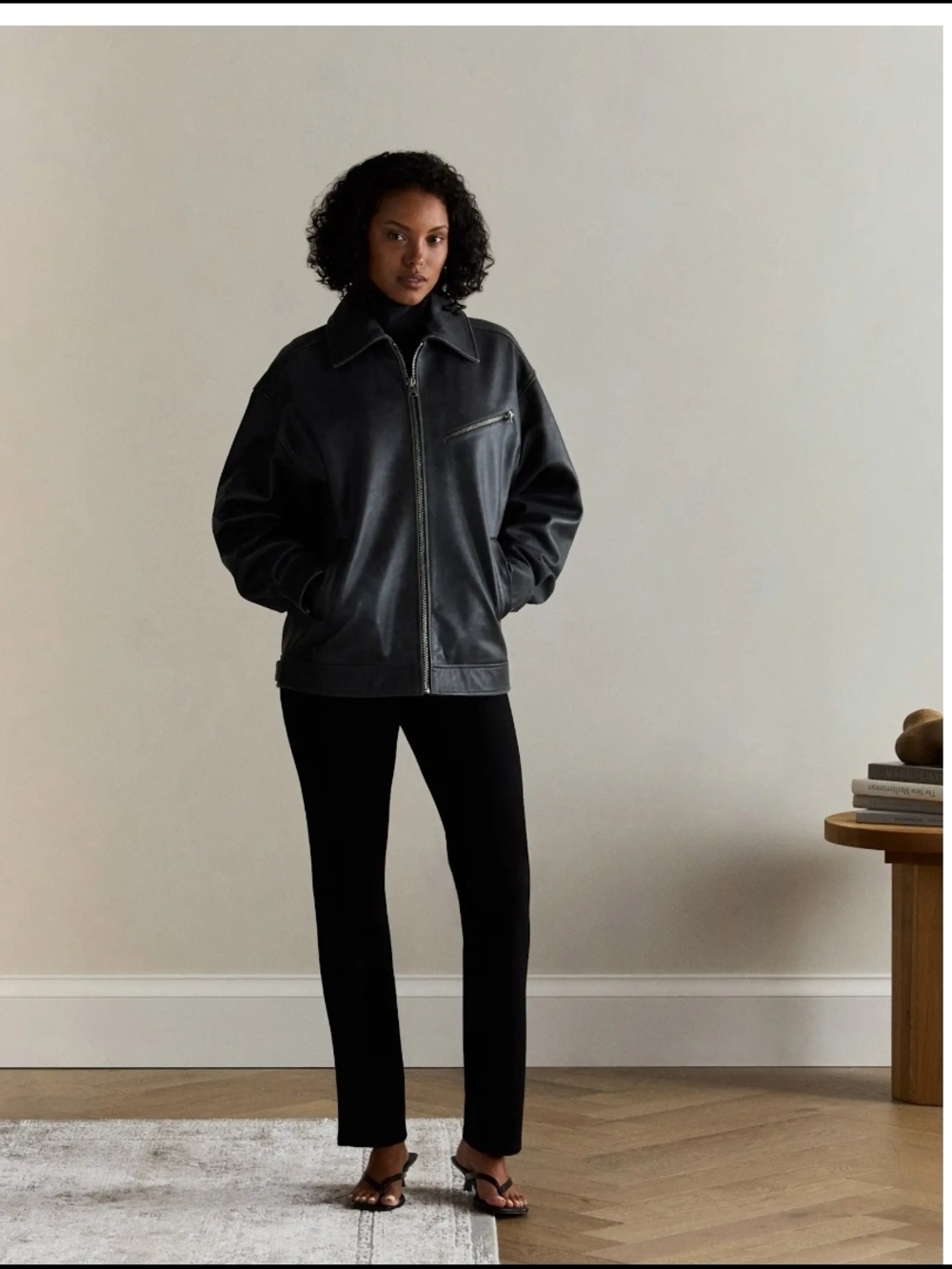 Quince Black Straight Leg Pants